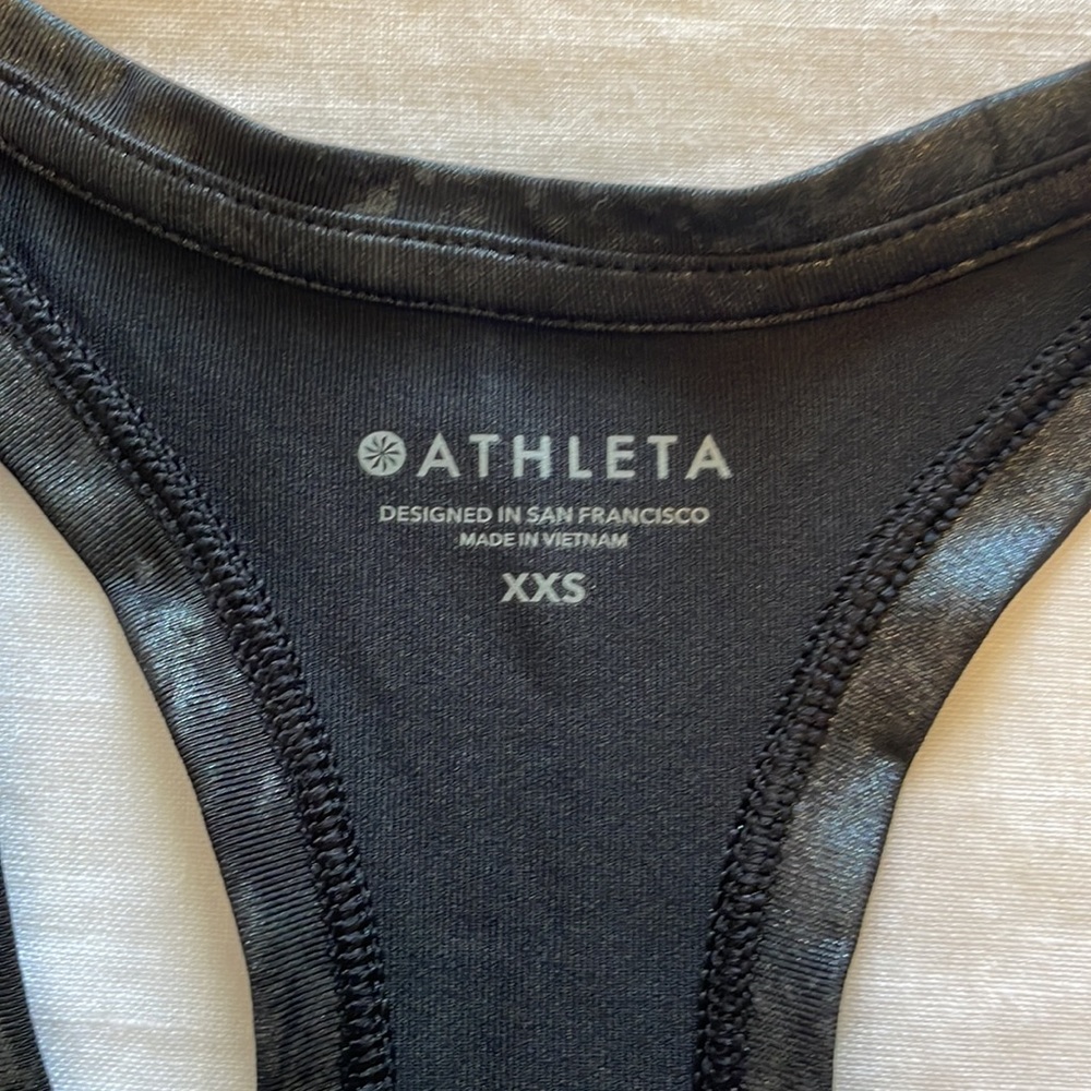 Athleta Black/Gray Pattern Workout Top Size Xxs - image 4